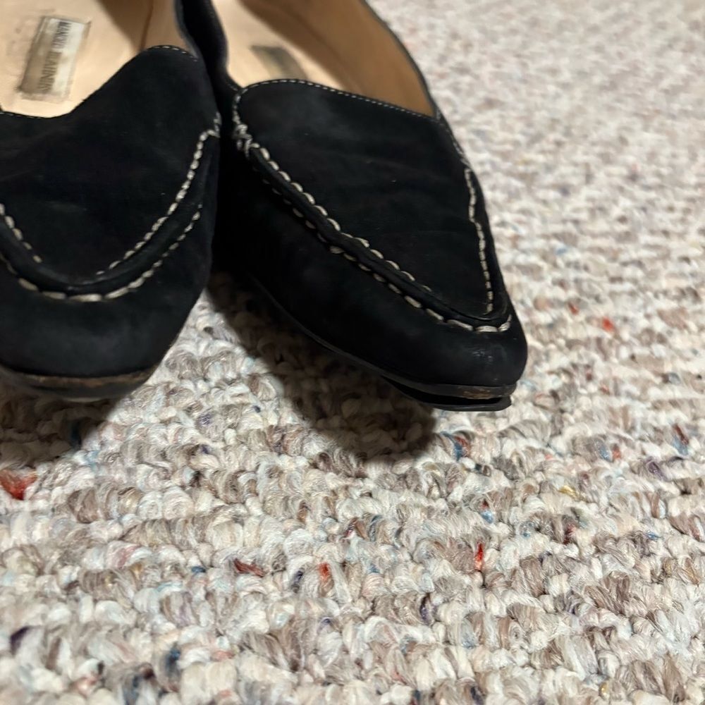 Manolo Blahnik Suede Point Toe Loafer Black- Size 39 (9) - Picture 3 of 13